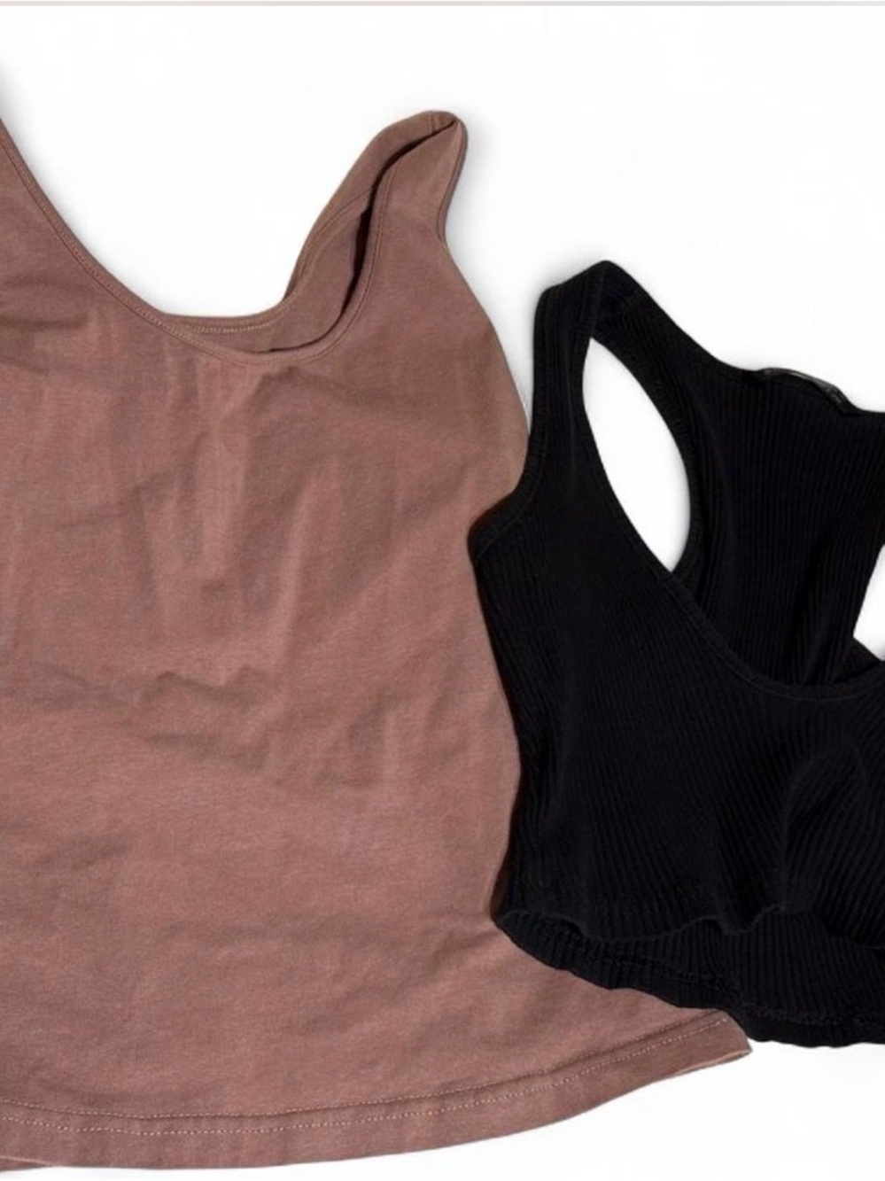 SHEIN Tank Top Bundle | Mauve Tank + Black Ribbed Crop | XS & S - Picture 2 of 5